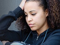 Student contemplating situation
