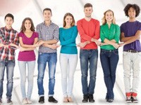 Students in a row